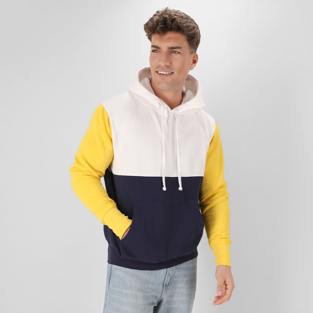 Sudadera Unissexo Tricolor com Capuz e Bolsso Canguru