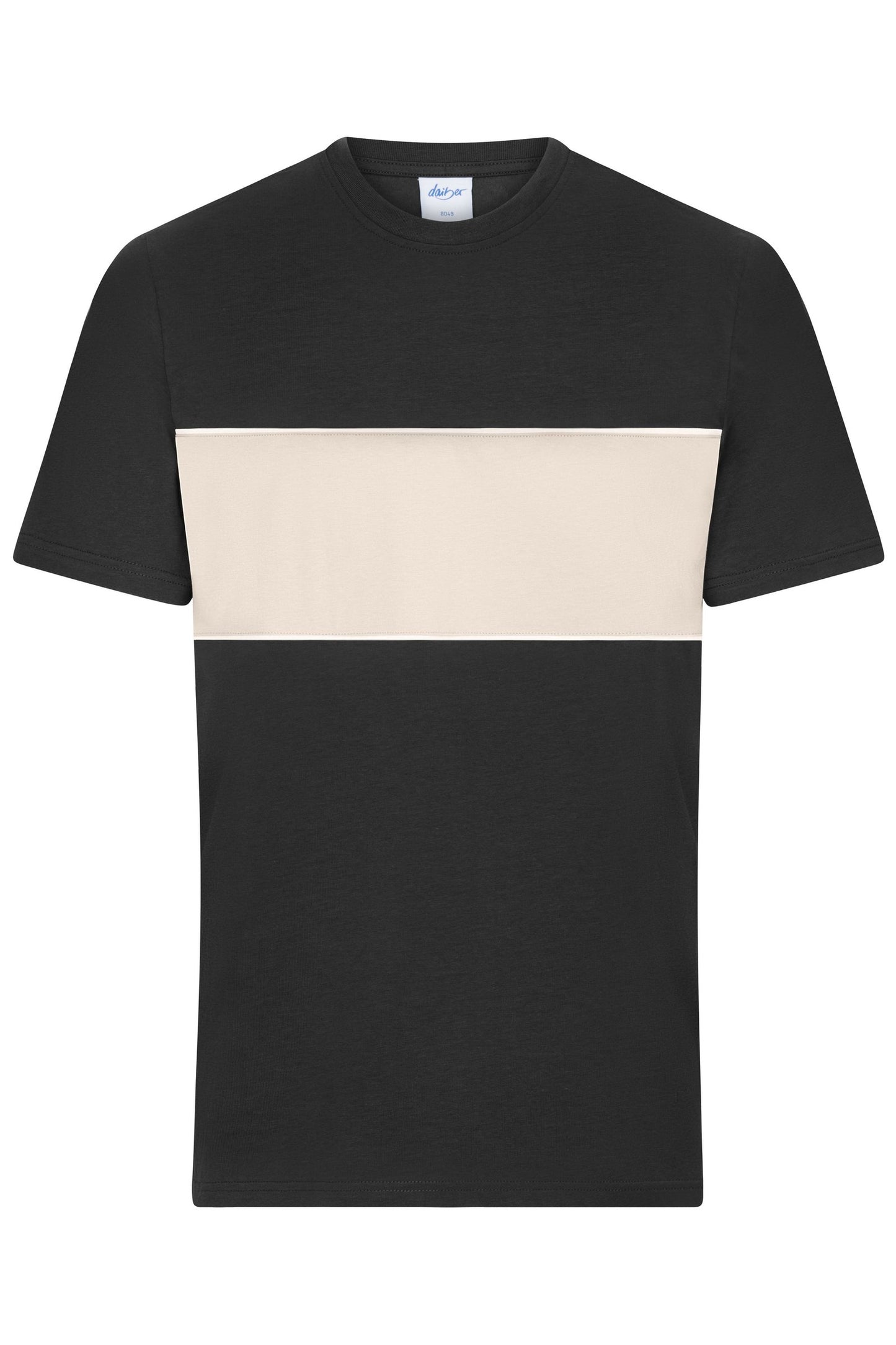 T-shirt unissexo colour-block com inserção contrastante
