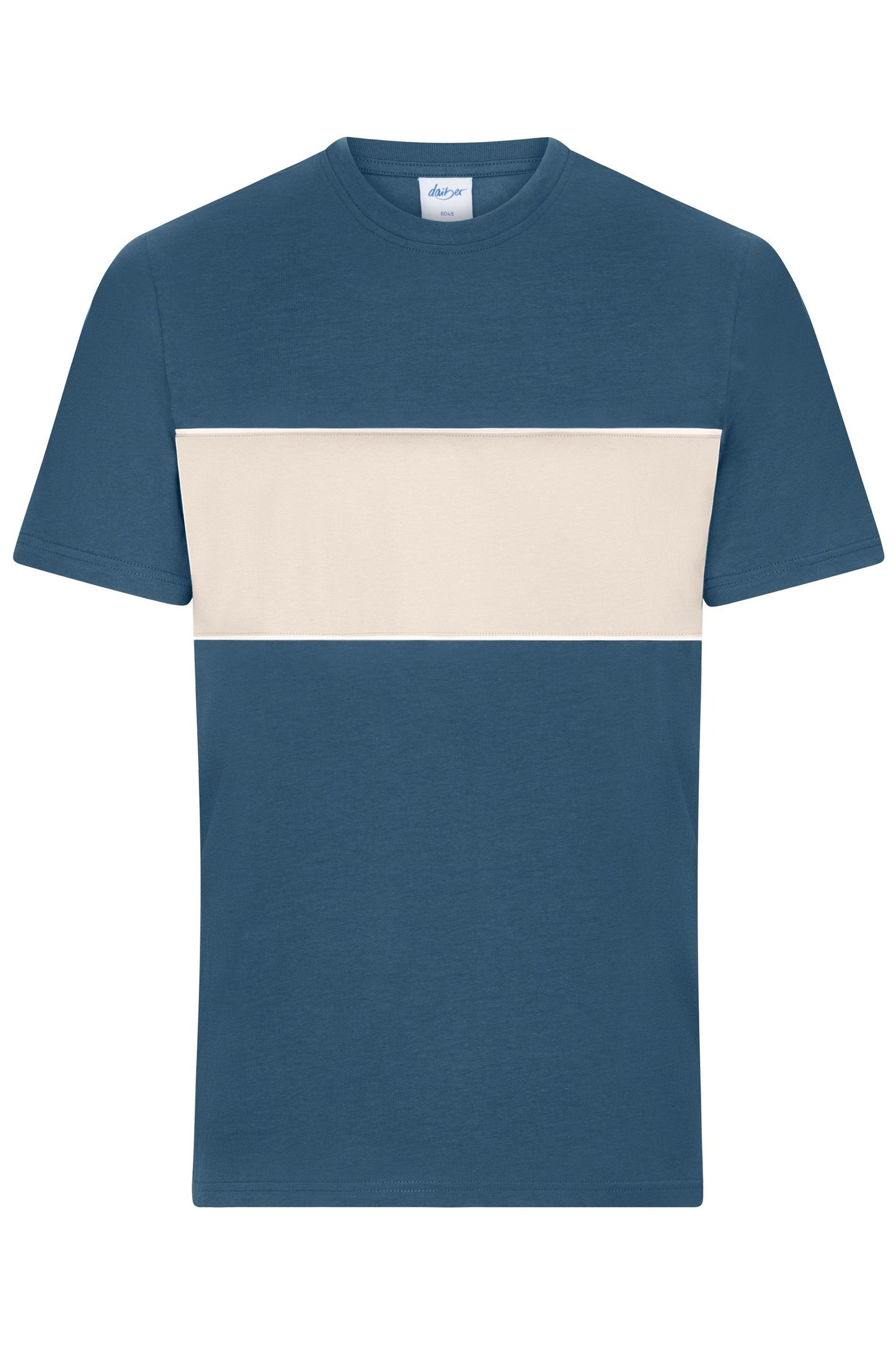 T-shirt unissexo colour-block com inserção contrastante