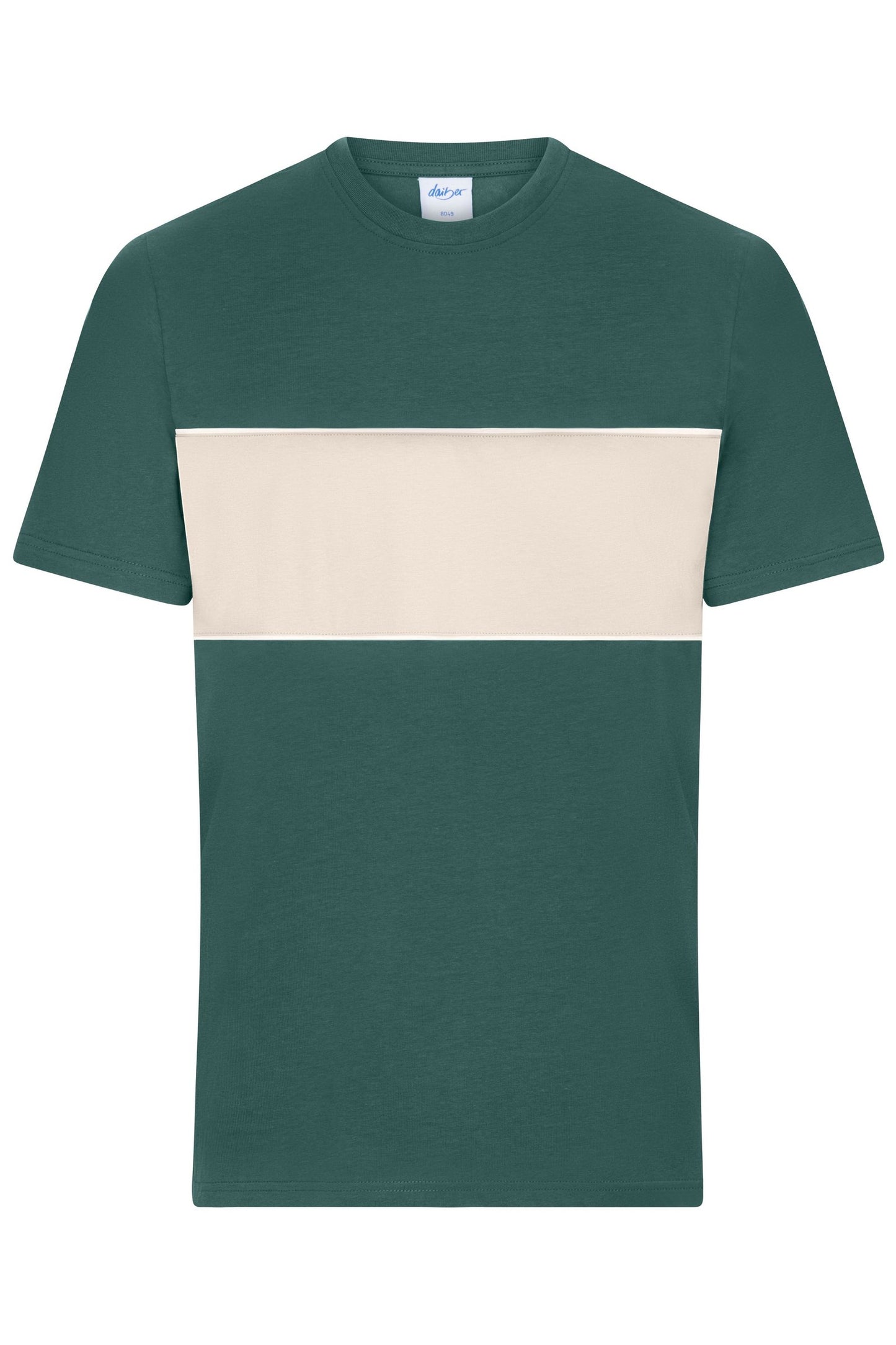 T-shirt unissexo colour-block com inserção contrastante