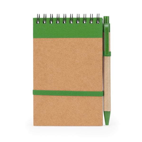 Caderno de Papel Reciclado com Capa de Cartão e Caneta
