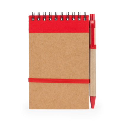 Caderno de Papel Reciclado com Capa de Cartão e Caneta