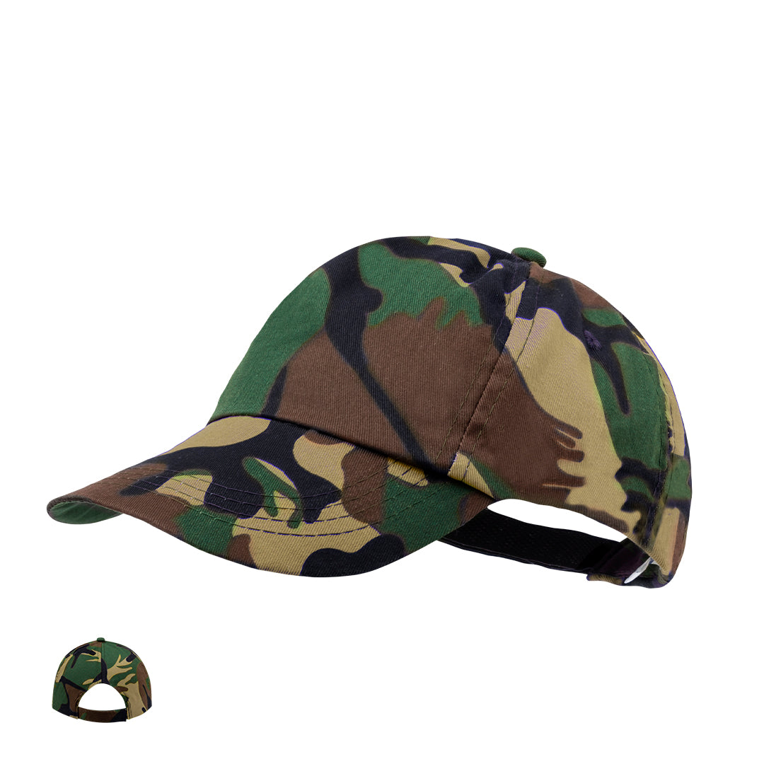 Gorra Camuflada em Algodão e Poliéster Ajustável
