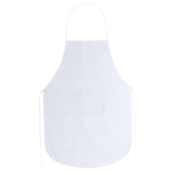 Avental de Algodão Branco com Bolso Frontal