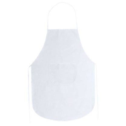 Avental de Algodão Branco com Bolso Frontal
