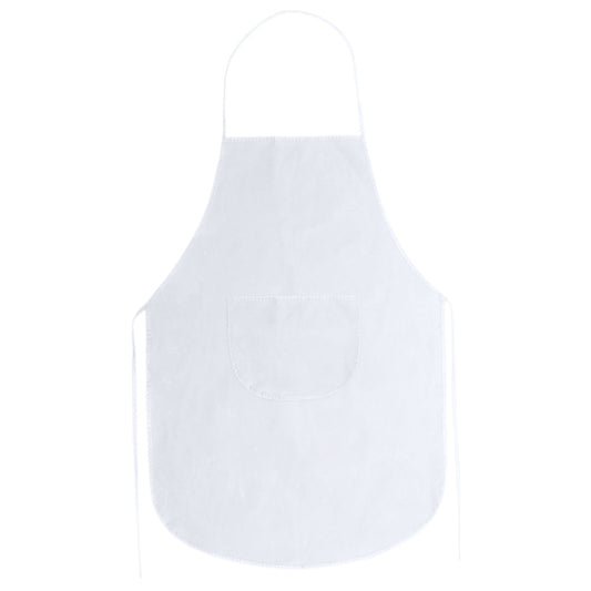 Avental de Algodão Branco com Bolso Frontal
