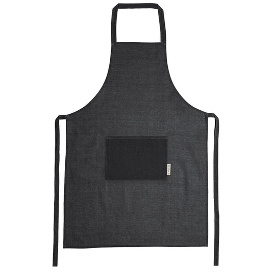 Avental de Algodão Denim com Bolso Frontal
