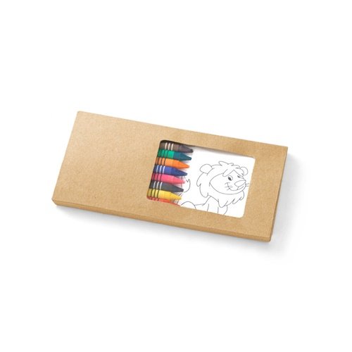 Conjunto JAGUAR para pintar com 8 lápis de cera e cartões
