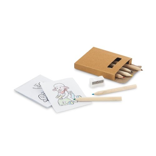 Conjunto para Pintar com Lápis de Cor e Cartões em Caixa de Cartão