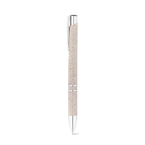 Esferográfica Beta Wheat em Fibra de Palha e ABS com Clip Metálico