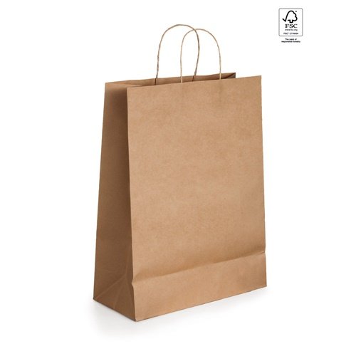Saco em papel kraft Ellen com alça retorcida 240x310x90 mm