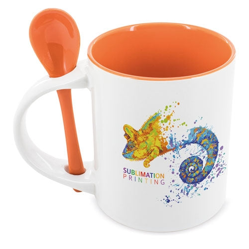 Caneca de Sublimação com Colher 350 ml
