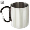 Caneca com Mosquetão Aço Inoxidável 275 ml