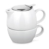 Conjunto de Chá em Porcelana com Bule e Caneca Integrados