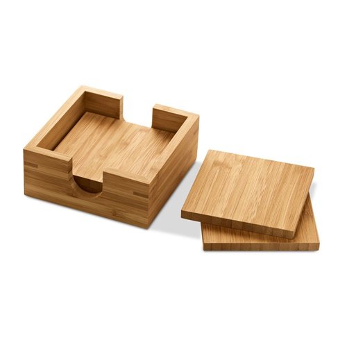GAUTHIER Bases para Copos em Bambu – Conjunto de 4