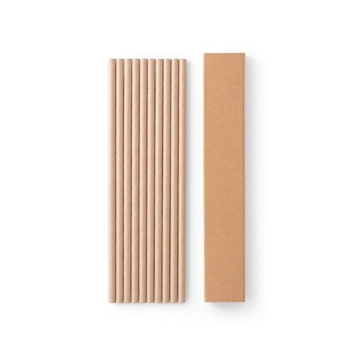 Conjunto de 10 Palhinhas em Papel Kraft LAMONE