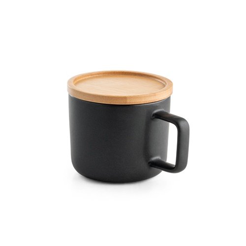 FANGIO Caneca em Cerâmica com Base e Tampa em Bambu 220 mL