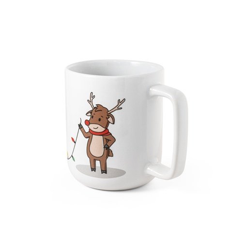 Caneca Reindeer em Cerâmica com Impressão Natalícia 330 mL