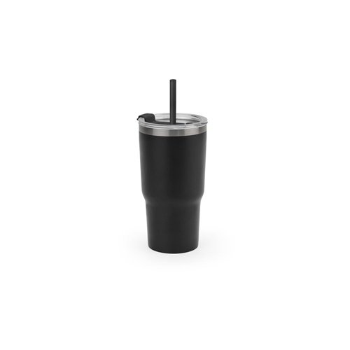 Copo de viagem compacto em aço inoxidável reciclado com isolamento a vácuo 600 mL