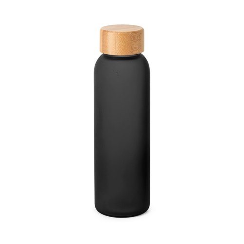 Garrafa em vidro fosco Lillard com tampa de bambu 520 mL