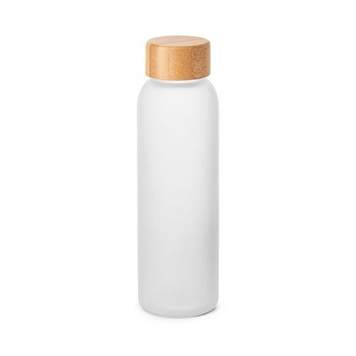 Garrafa em vidro fosco Lillard com tampa de bambu 520 mL