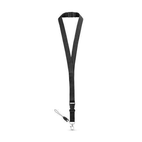 Lanyard MURRAY em Poliéster com Mosquetão Metálico e Fivela Amovível