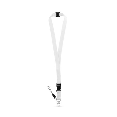 Lanyard MURRAY em Poliéster com Mosquetão Metálico e Fivela Amovível