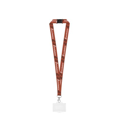 Lanyard Sublimado em Poliéster Reciclado com Mosquetão e Porta-Crachás