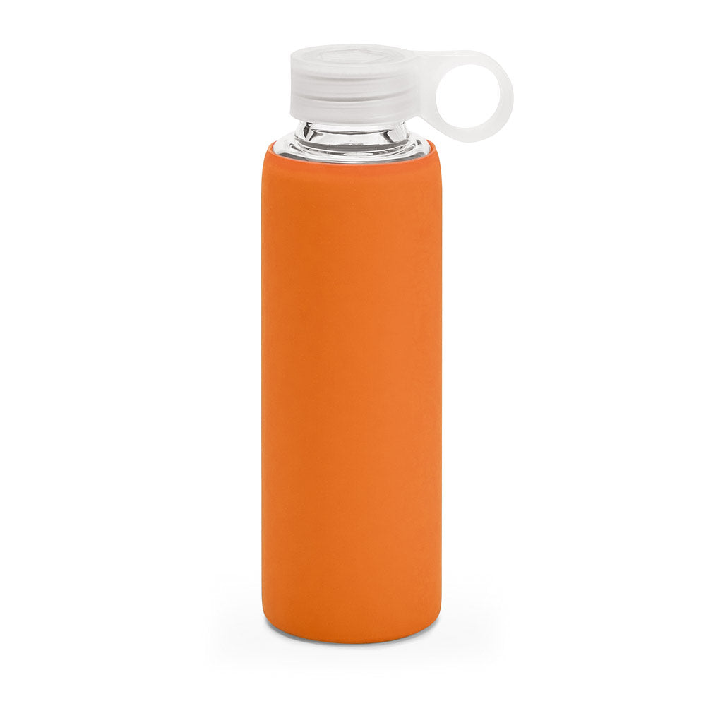 Garrafa de vidro borossilicato com bolsa de silicone 380 mL
