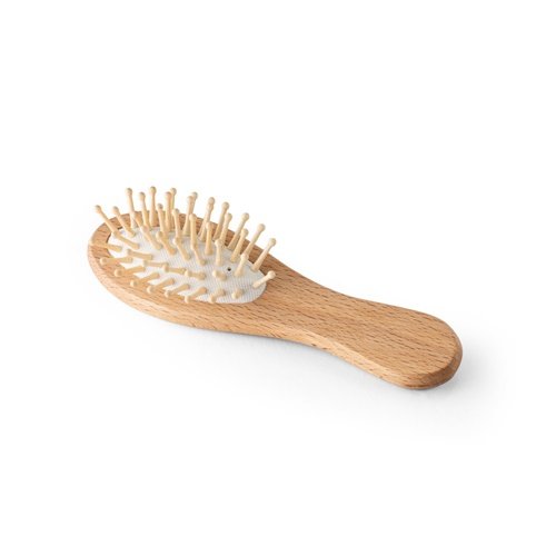 Escova de Cabelo em Madeira com Dentes de Bambu – Compacta para Viagem