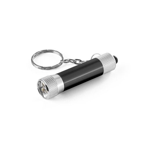 Porta-chaves em alumínio reciclado com lanterna LED de 3 luzes