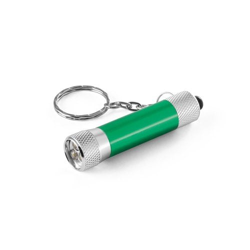 Porta-chaves em alumínio reciclado com lanterna LED de 3 luzes