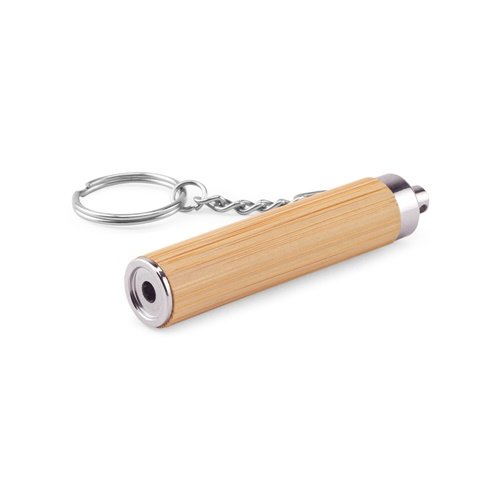 RACHEL Porta-chaves com lanterna LED em bambu e ABS