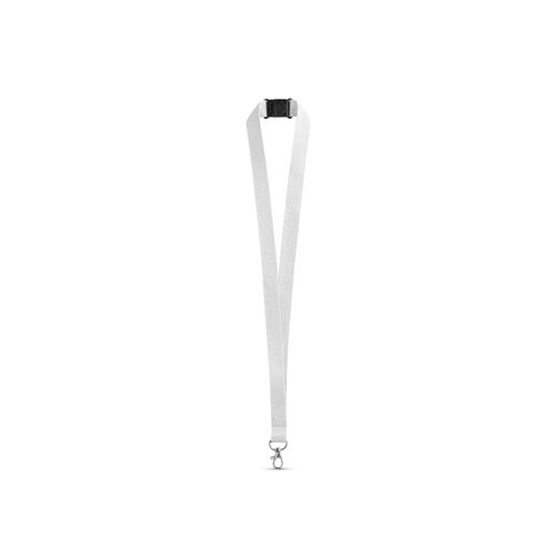 LEEDS Lanyard em Poliéster com Fecho de Segurança e Mosquetão Metálico