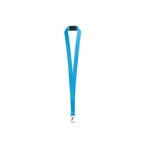 LEEDS Lanyard em Poliéster com Fecho de Segurança e Mosquetão Metálico