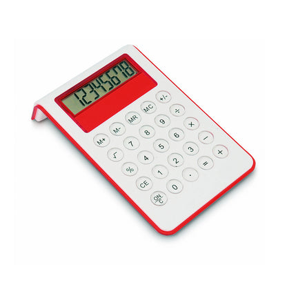 Calculadora bicolor compacta com 8 dígitos