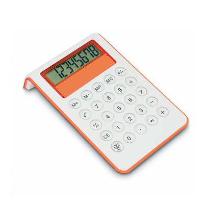 Calculadora bicolor compacta com 8 dígitos