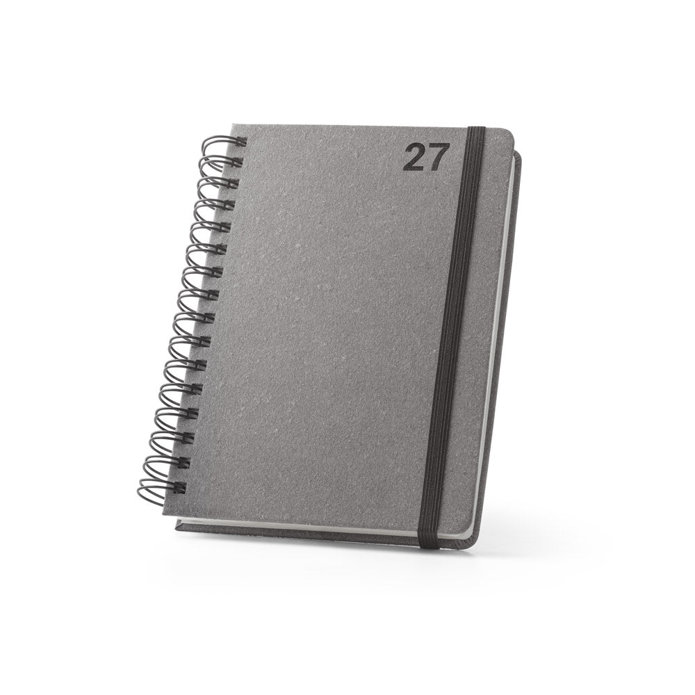 Agenda A5 SIMMEL em Pele Reciclada com Argolas e Fecho Elástico