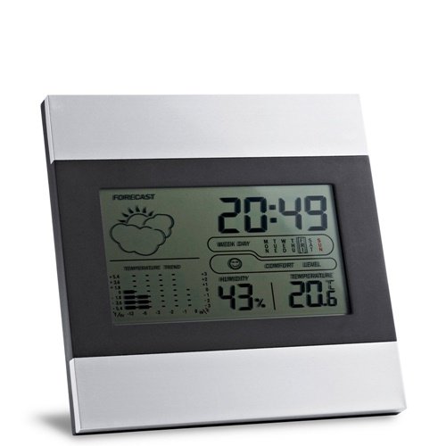 DENE Estação Meteorológica de Secretária com Ecrã LCD em Alumínio e ABS