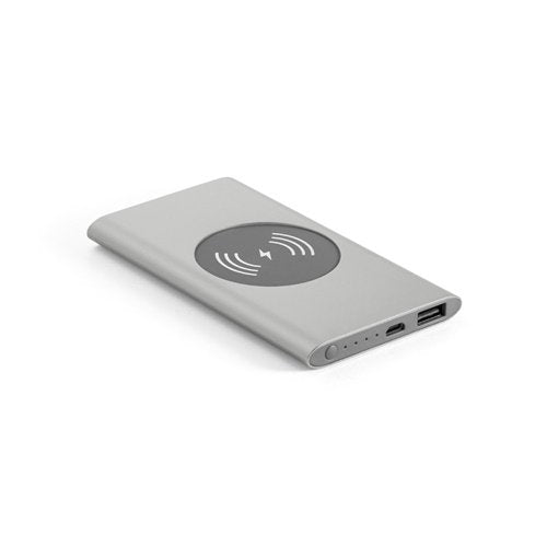 Power bank 4.000 mAh com carregamento wireless em alumínio reciclado
