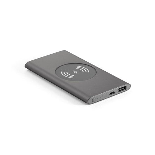 Power bank 4.000 mAh com carregamento wireless em alumínio reciclado