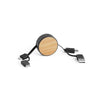 RUBINS Cabo USB Retrátil 6 em 1 em ABS Reciclado e Bambu