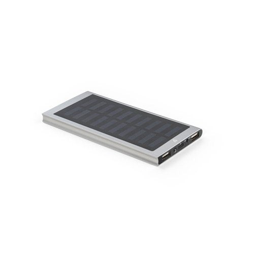 Power bank 8.000 mAh com painel solar em alumínio reciclado CLERK