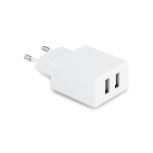 Adaptador USB REDI em ABS com 2 portas 5V/1,2A