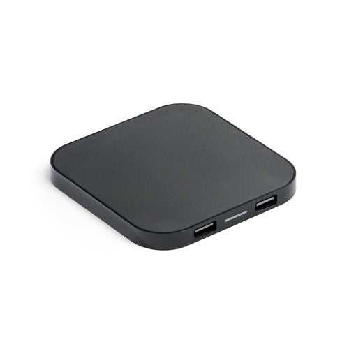 CAROLINE Carregador Wireless 15W com HUB USB-A em ABS Reciclado