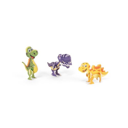 Puzzle 3D em EVA com formato de dinossauro – conjunto de 3 unidades