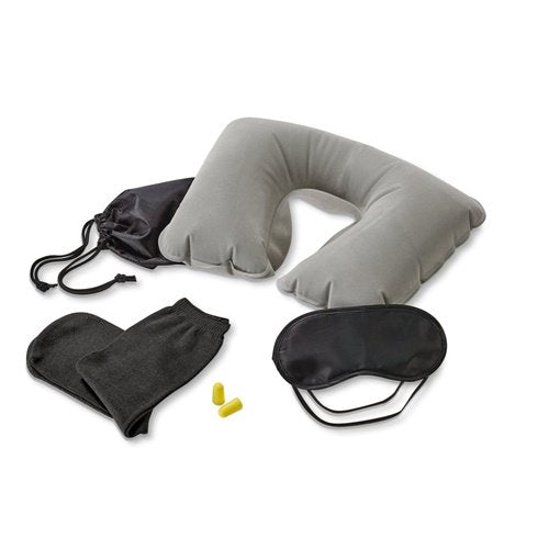 TRAVELX Conjunto de Viagem com Almofada, Máscara, Tampões e Meias