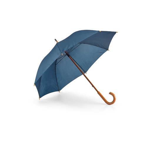 Guarda-chuva em poliéster 190T com cabo em madeira