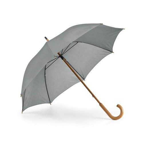 Guarda-chuva em poliéster 190T com cabo em madeira