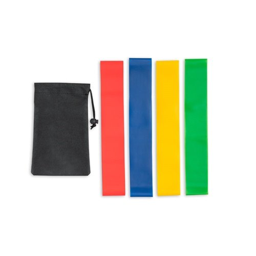 Conjunto de 4 Bandas Elásticas de Ginástica com Bolsa Non-Woven